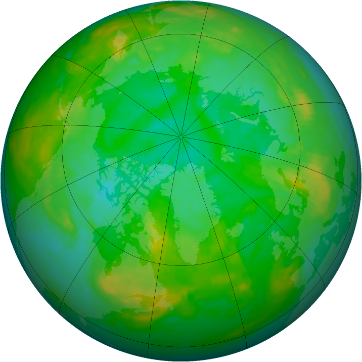 Arctic ozone map for 21 July 1983